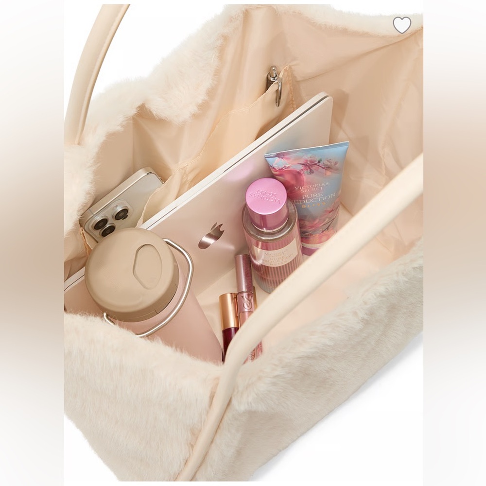 🆕 2PC VICTORIA'S SECRET COZY-FLEECE BLANKET THROW AND FAUX-FUR TOTE BAG DUO SET - Picture 6 of 10